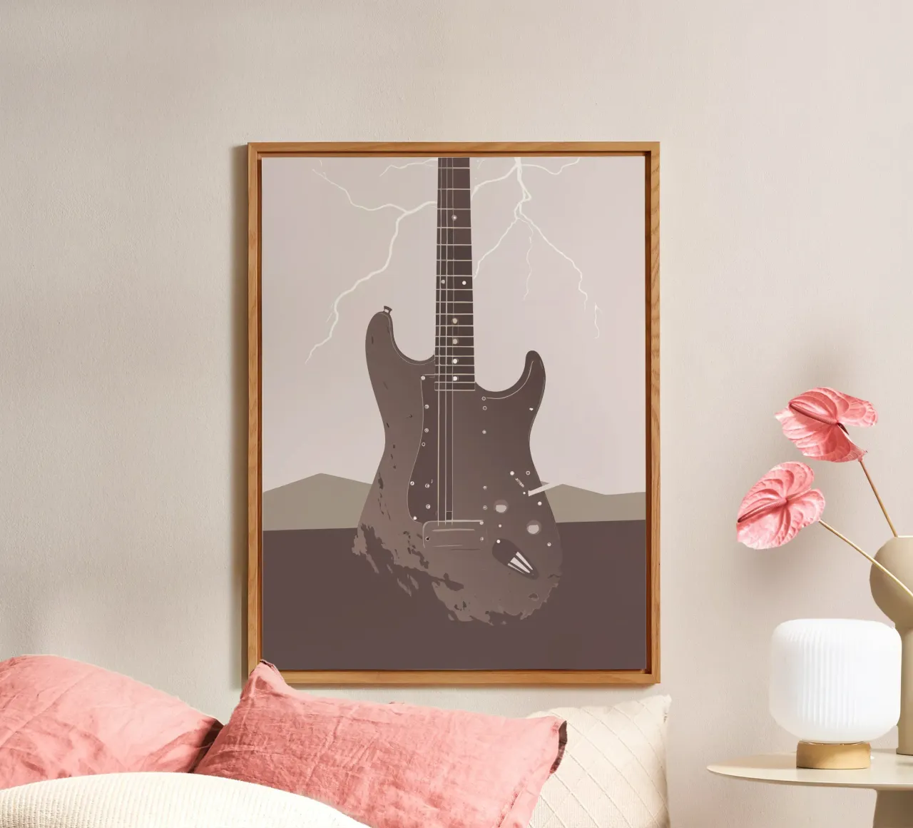 Chitarra e fulmini alluminio dibond da MUSIC EDITION