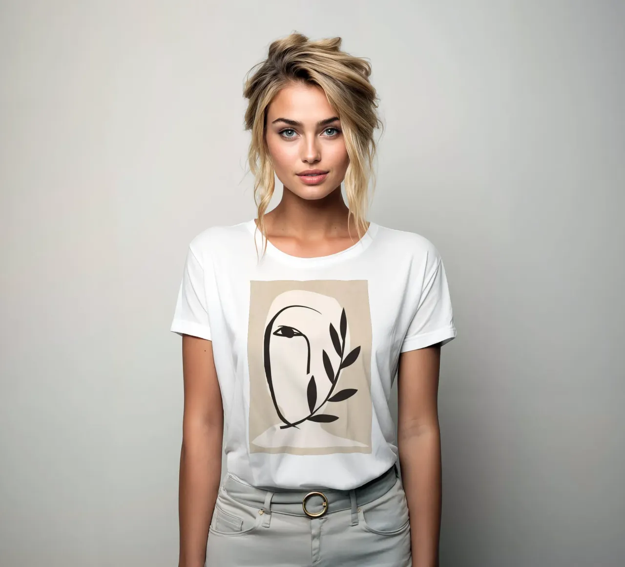 Abstract Minimal Art / Face 6 women's fitted t-shirt by ThingDesign
