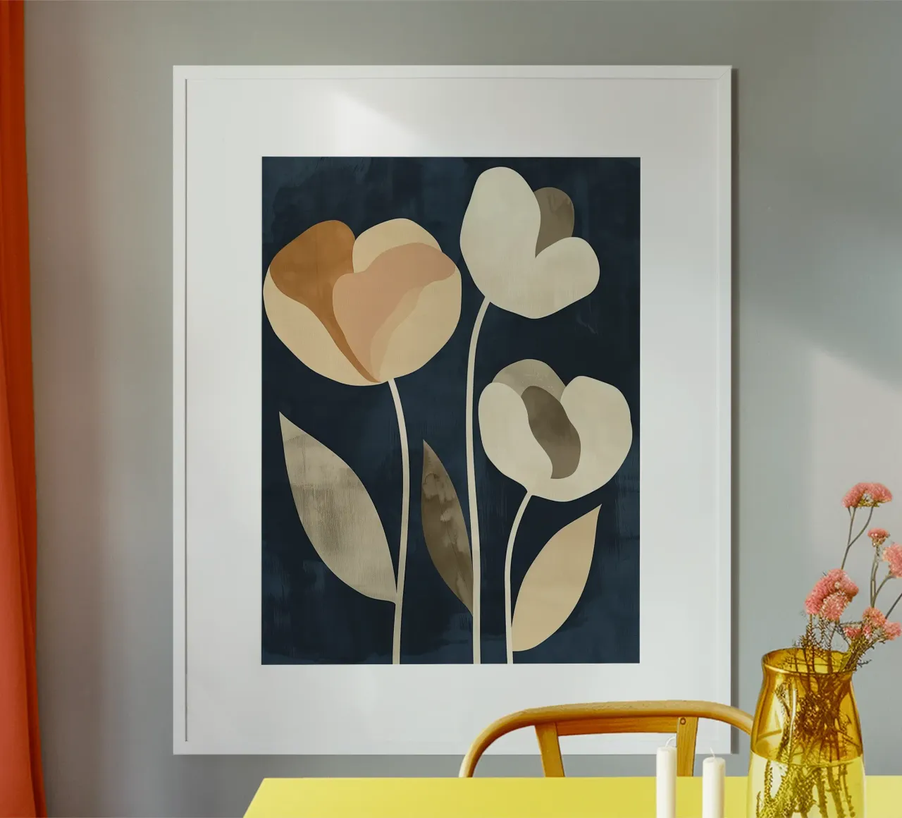 Fiori di mezzanotte poster con telaio in plastica da Seed & Signal