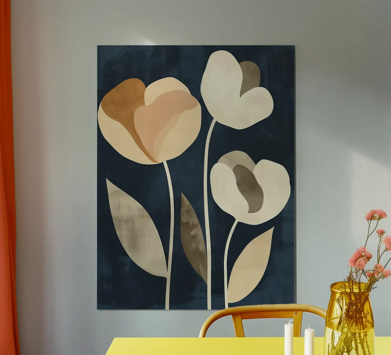 Fiori di mezzanotte poster con telaio in plastica da Seed & Signal