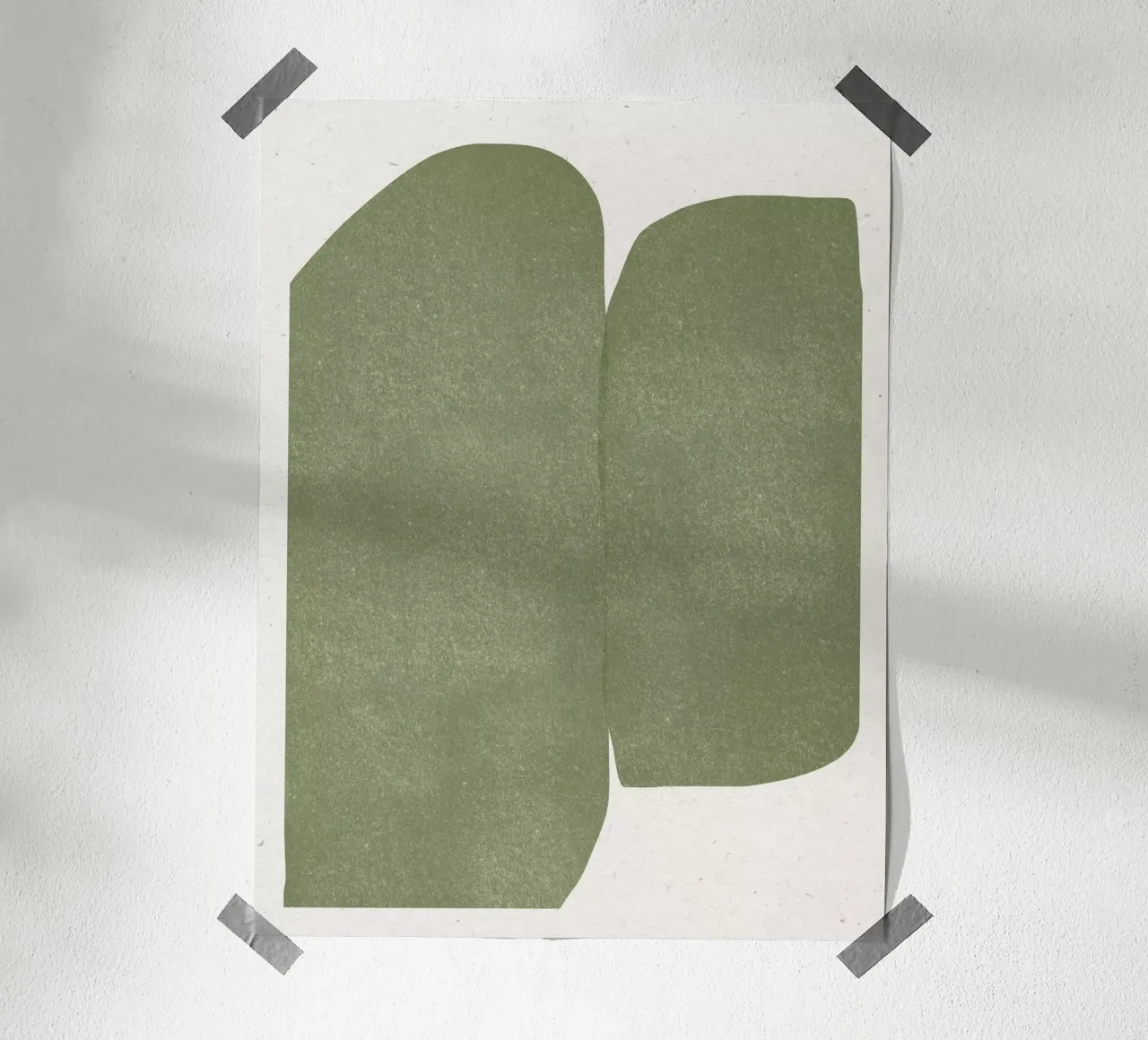 Carta verde tagliata moderna poster con telaio in plastica da The Miuus Studio
