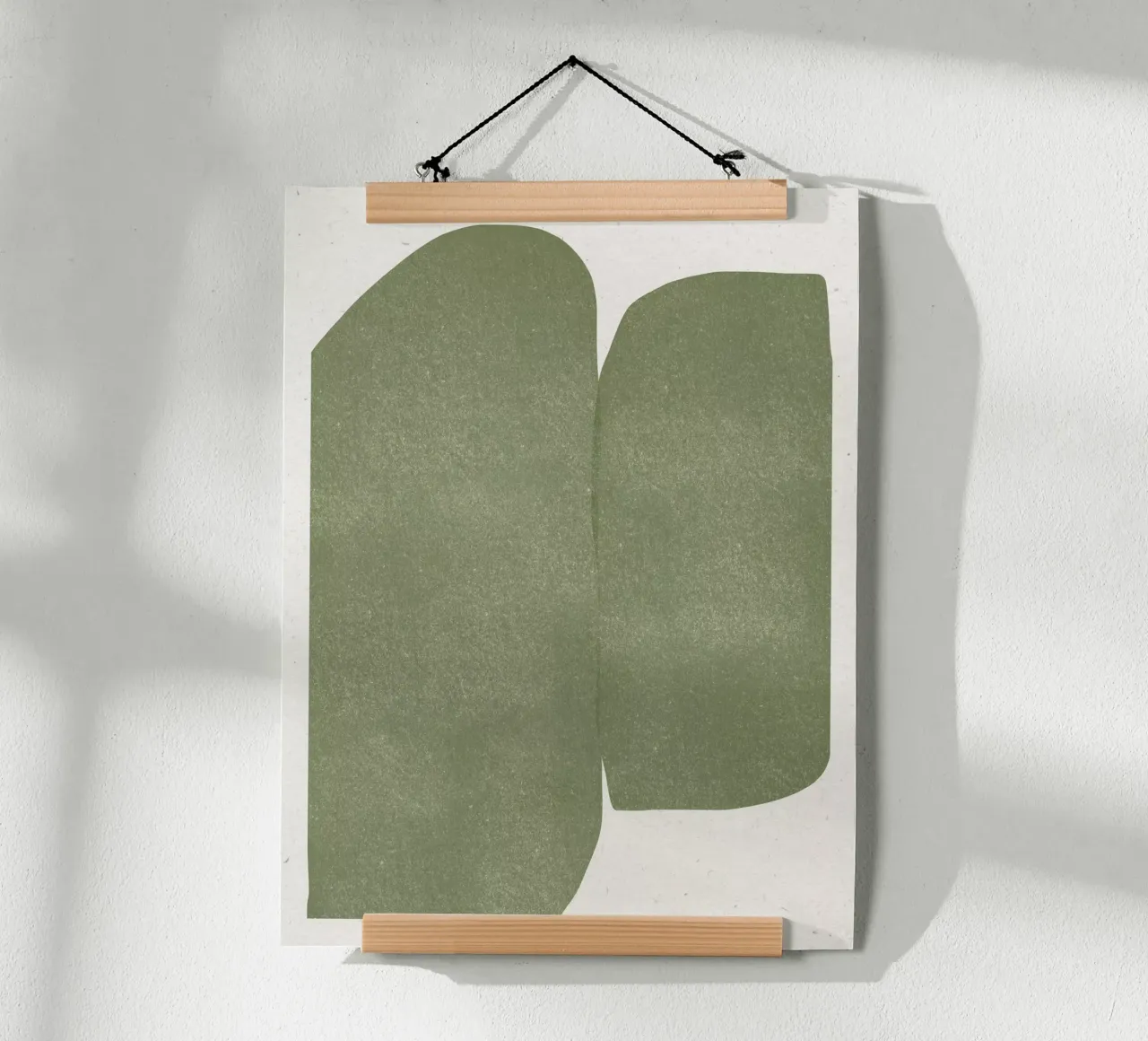 Carta verde tagliata moderna poster con telaio in plastica da The Miuus Studio