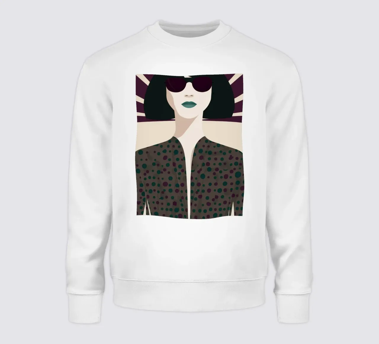 Chic Shadowed Gaze sweatshirt by Lyra Glaze