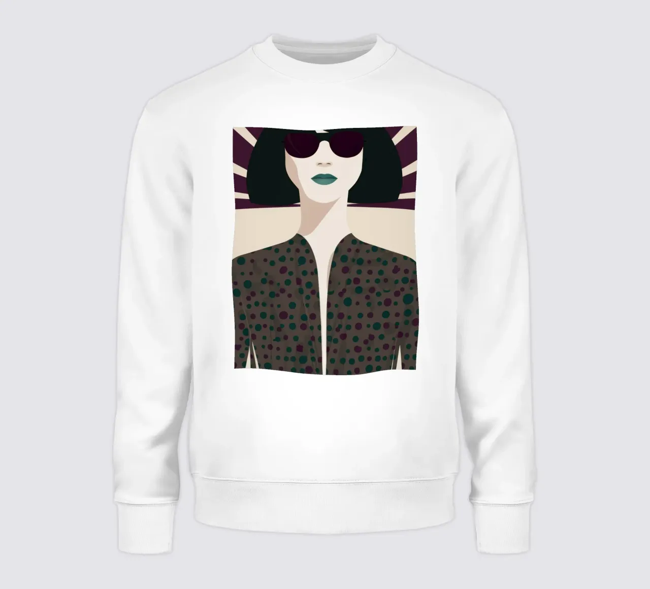 Chic Shadowed Gaze sweatshirt by Lyra Glaze
