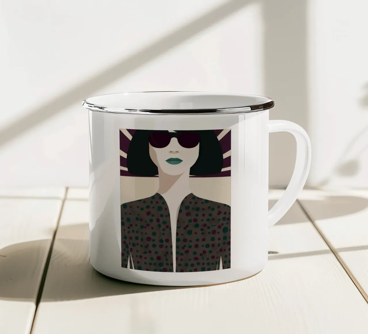 Sguardo chic in ombra tazza in smalto da Lyra Glaze