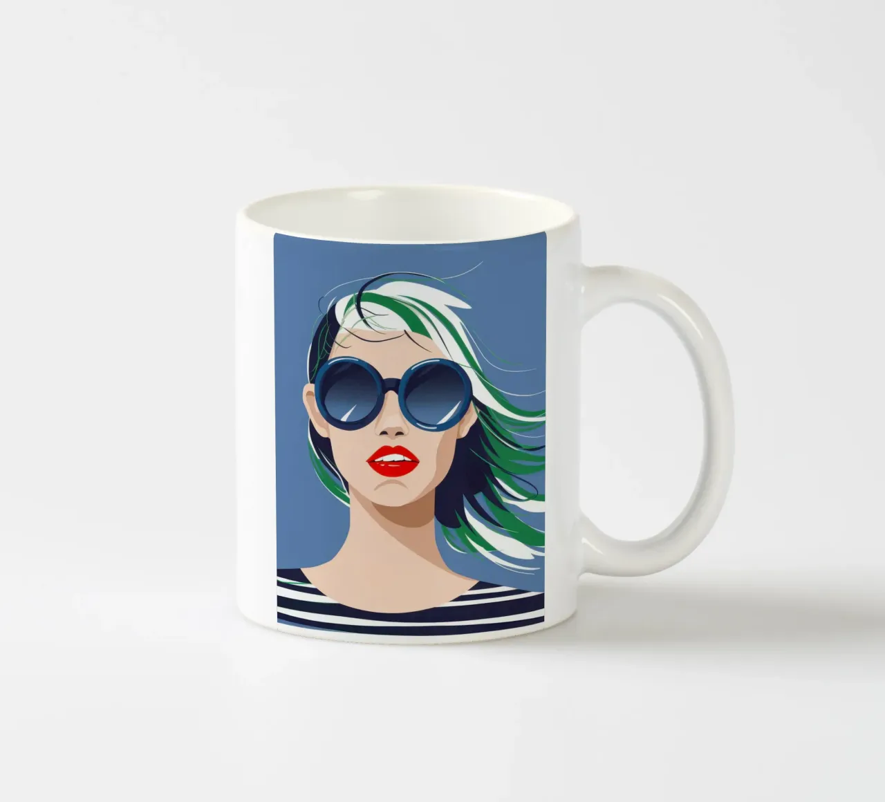 Libertà a strisce spazzate dal vento tazza in ceramica da Lyra Glaze