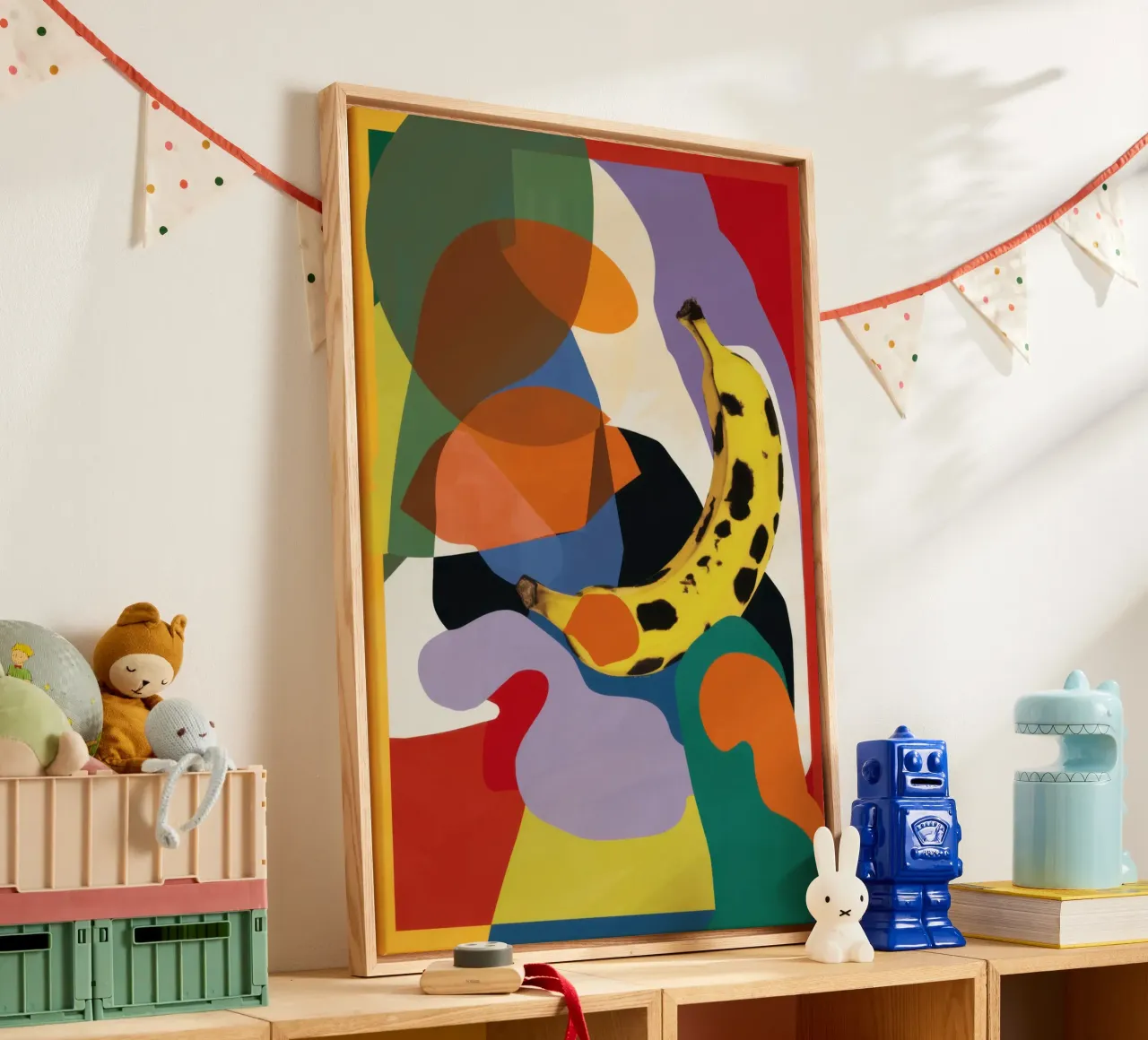 Cubist Fruit Salad canvas met Baklijst van Lyra Glaze