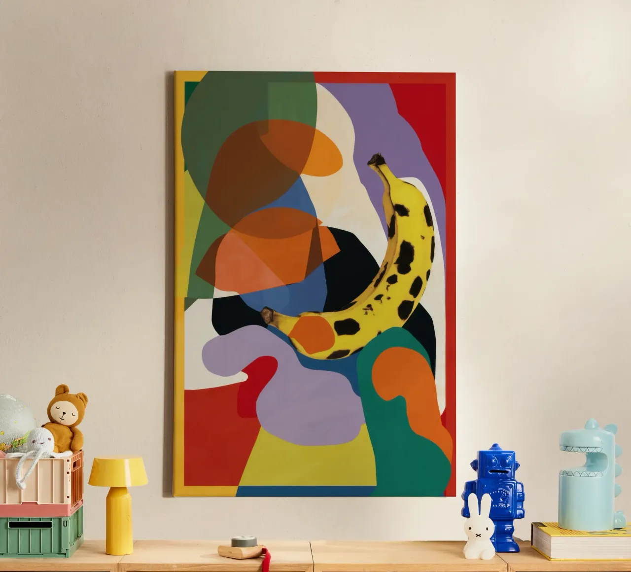 Cubist Fruit Salad canvas met Baklijst van Lyra Glaze