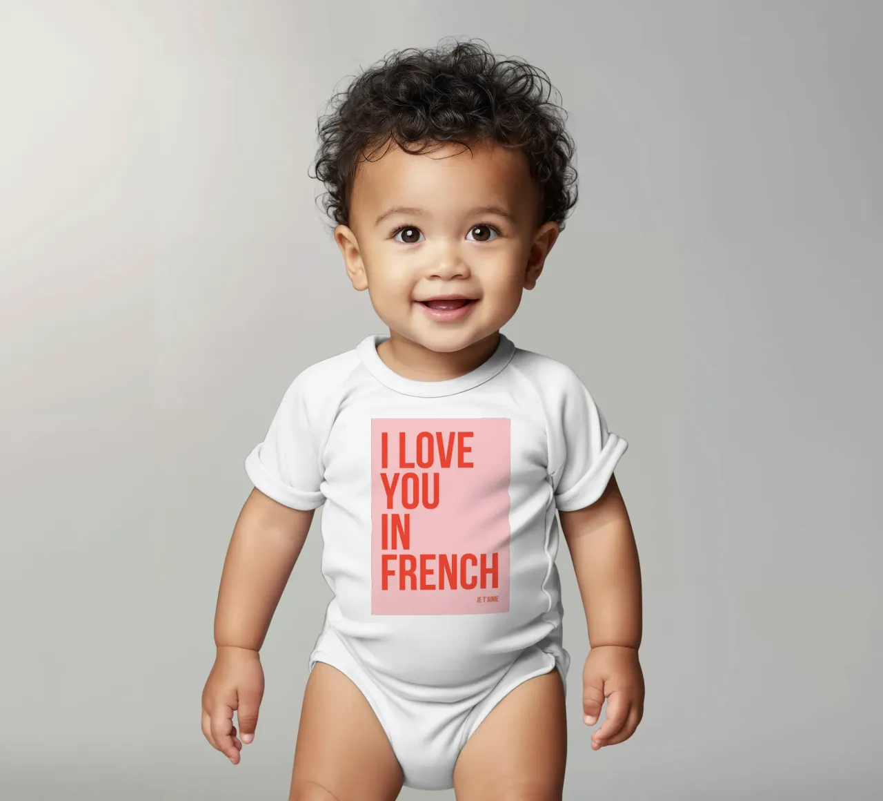Ti amo in francese body neonato maniche corte da fltmfrance