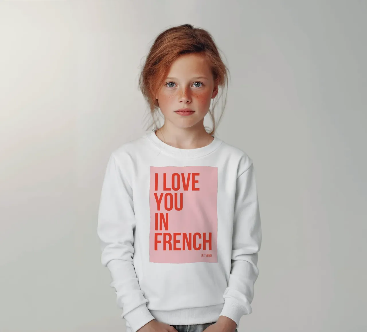 Ti amo in francese felpa bambino da fltmfrance