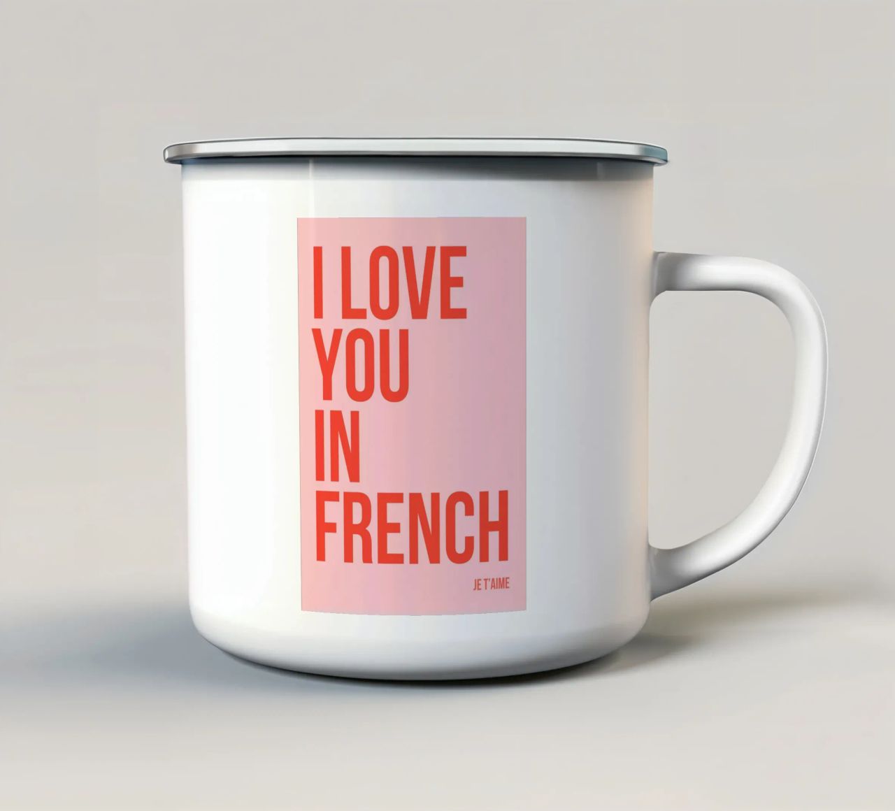 Ti amo in francese tazza in smalto da fltmfrance