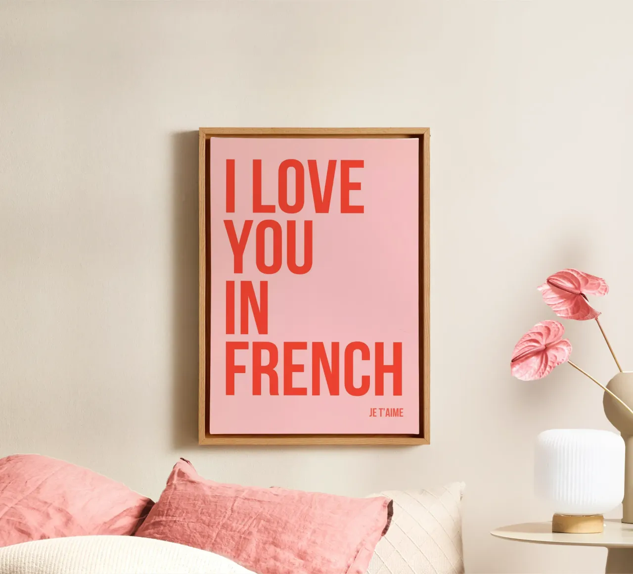 Ti amo in francese tela con Cornice a cassetta da fltmfrance