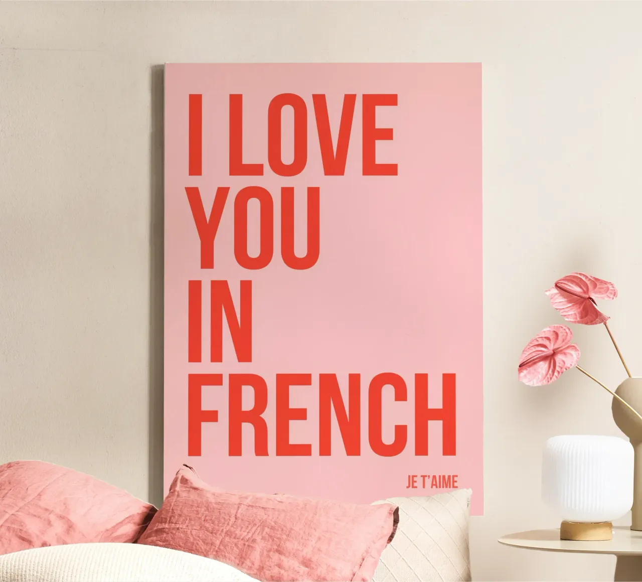 Ti amo in francese tela con Cornice a cassetta da fltmfrance