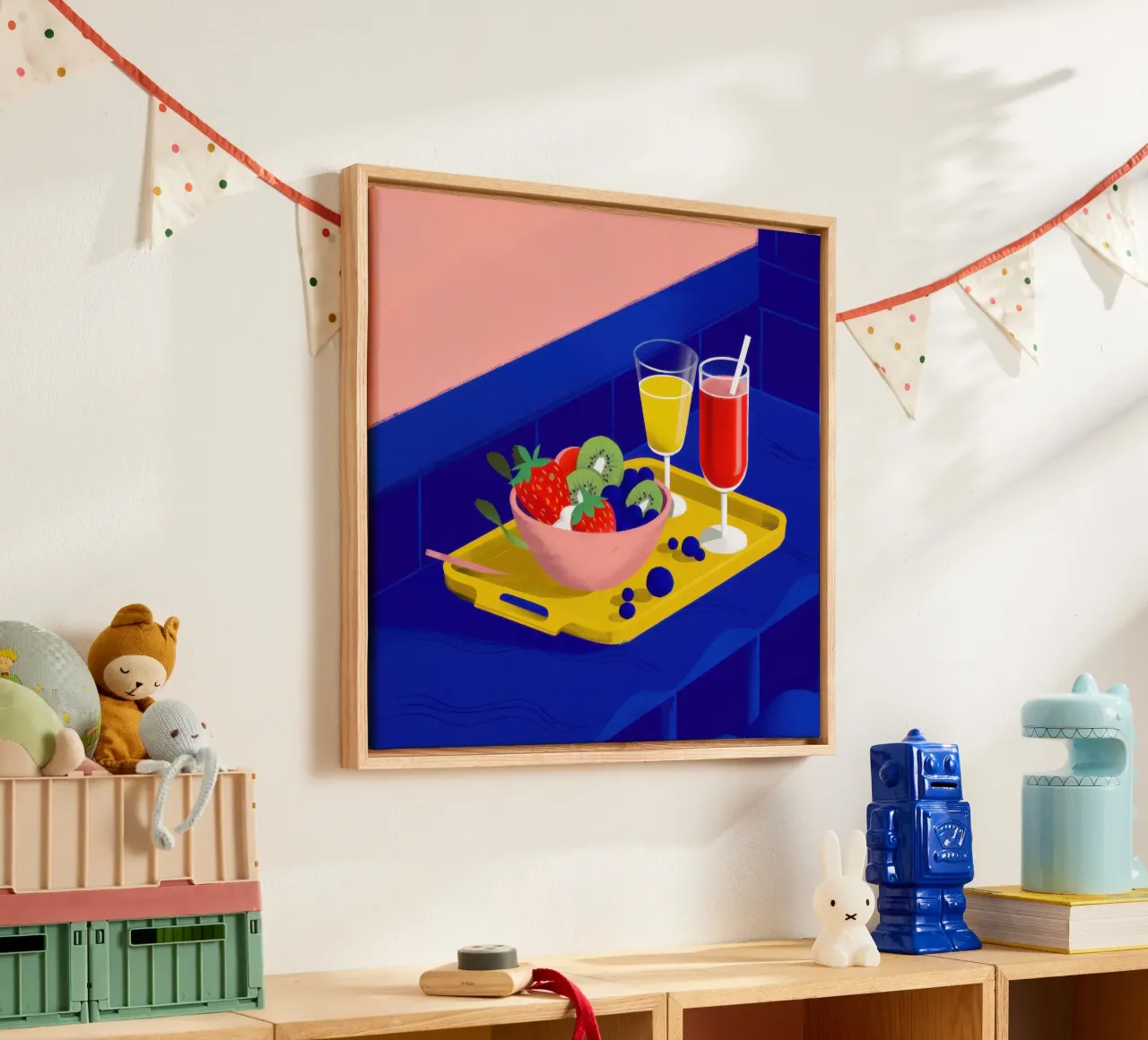 Sappige bessen verfrissing canvas met Baklijst van Astra Mist