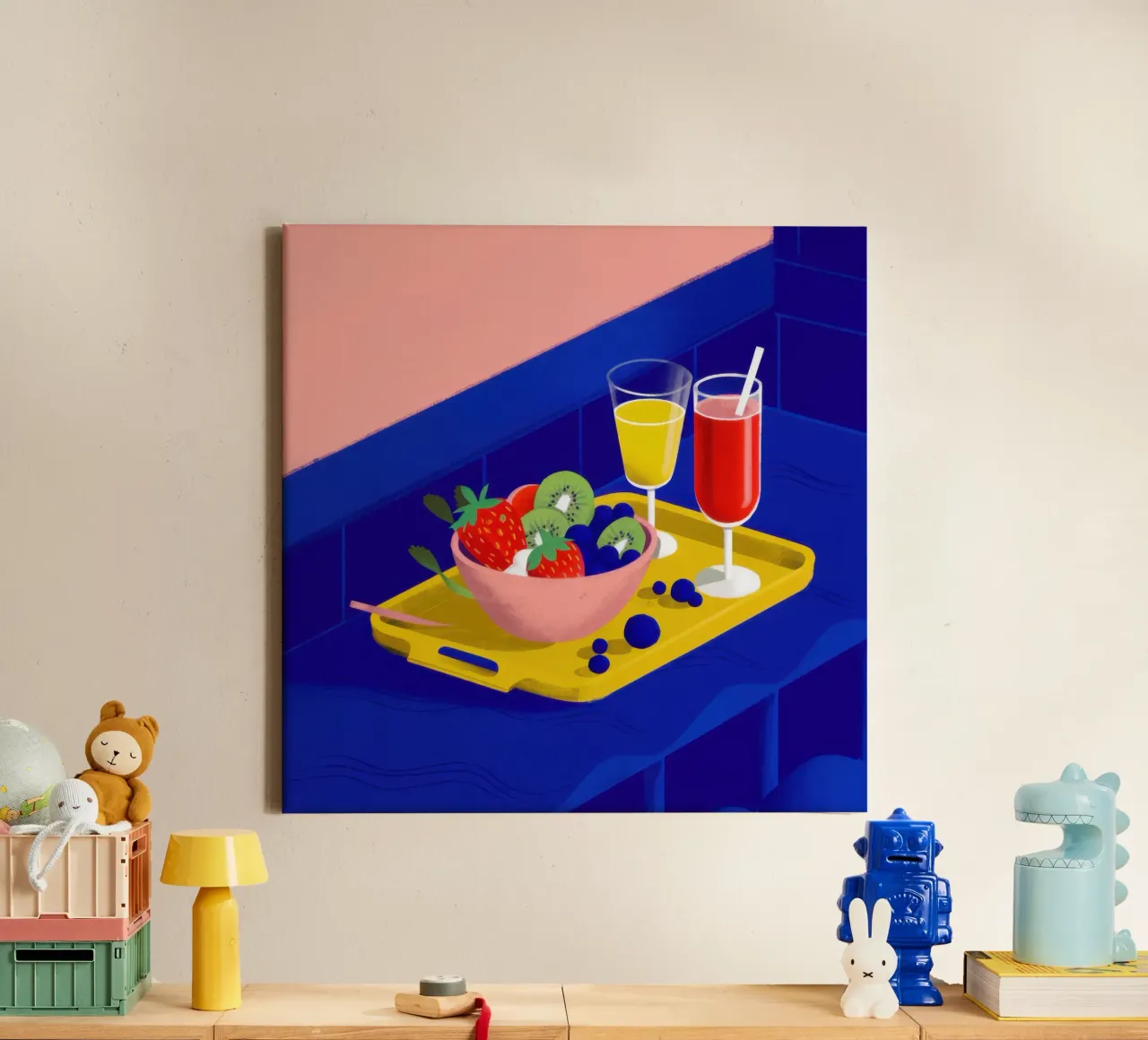Sappige bessen verfrissing canvas met Baklijst van Astra Mist