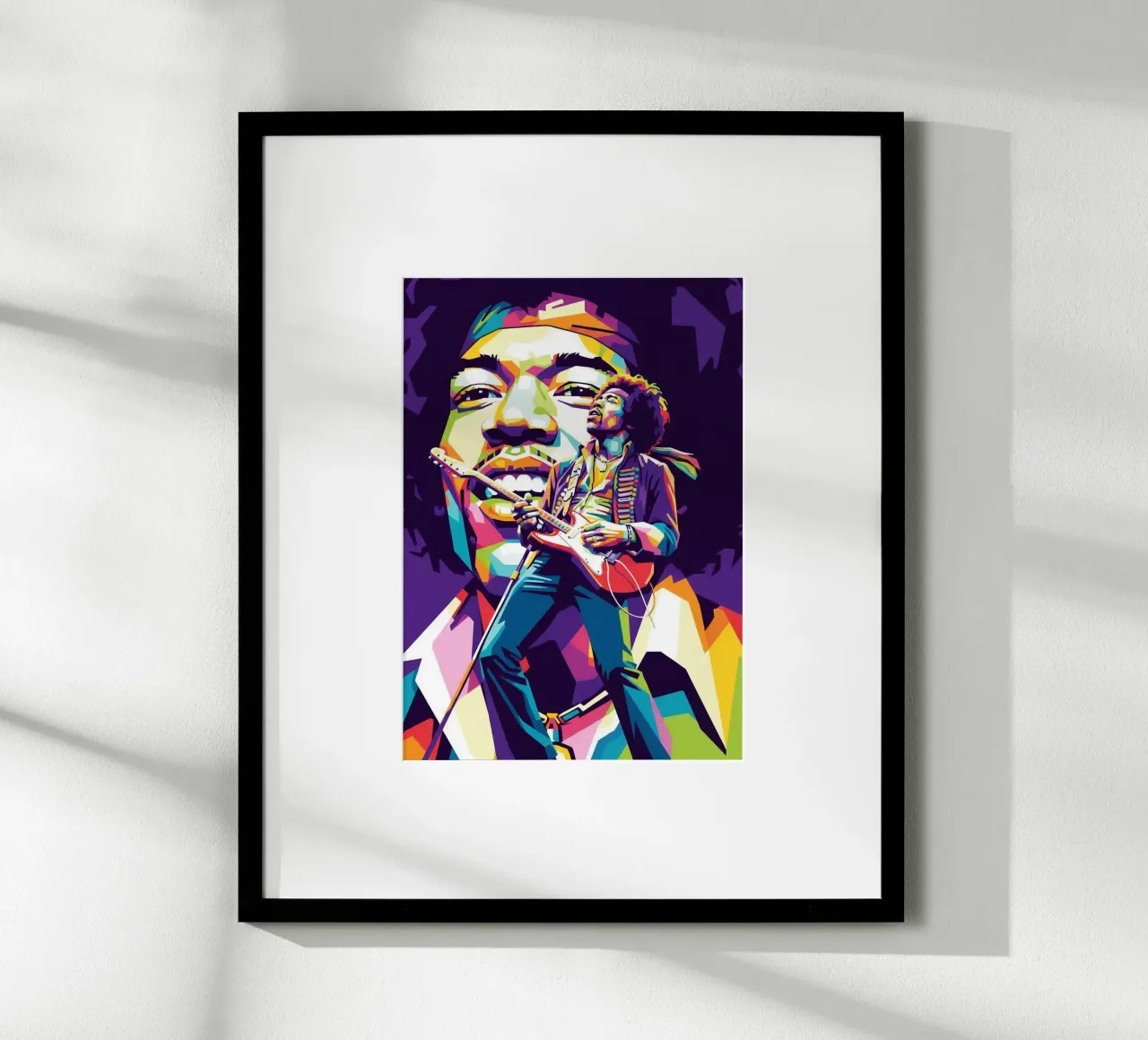 Ritratto pop art di Jimi Hendrix #2 poster con telaio in alluminio da Hantamrata