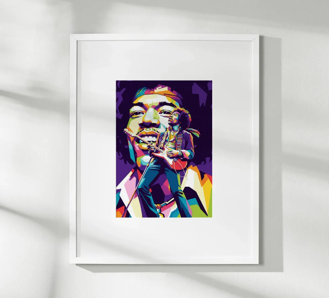 Ritratto pop art di Jimi Hendrix #2 poster con telaio in alluminio da Hantamrata