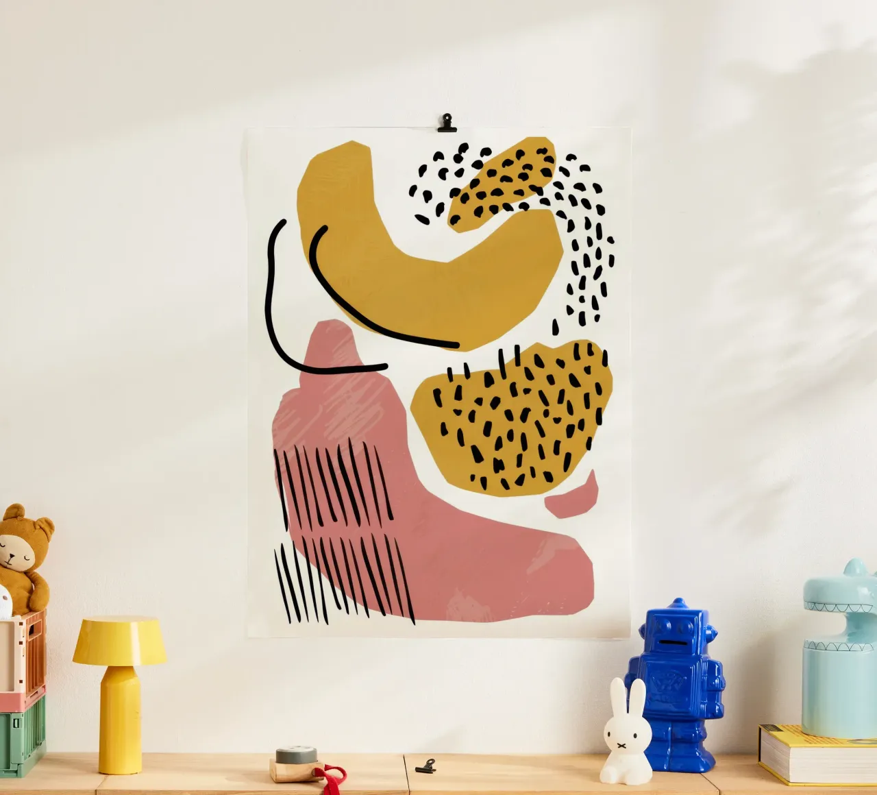 Abstrakter Formtanz Poster mit Kunststoffrahmen von Lyra Glaze