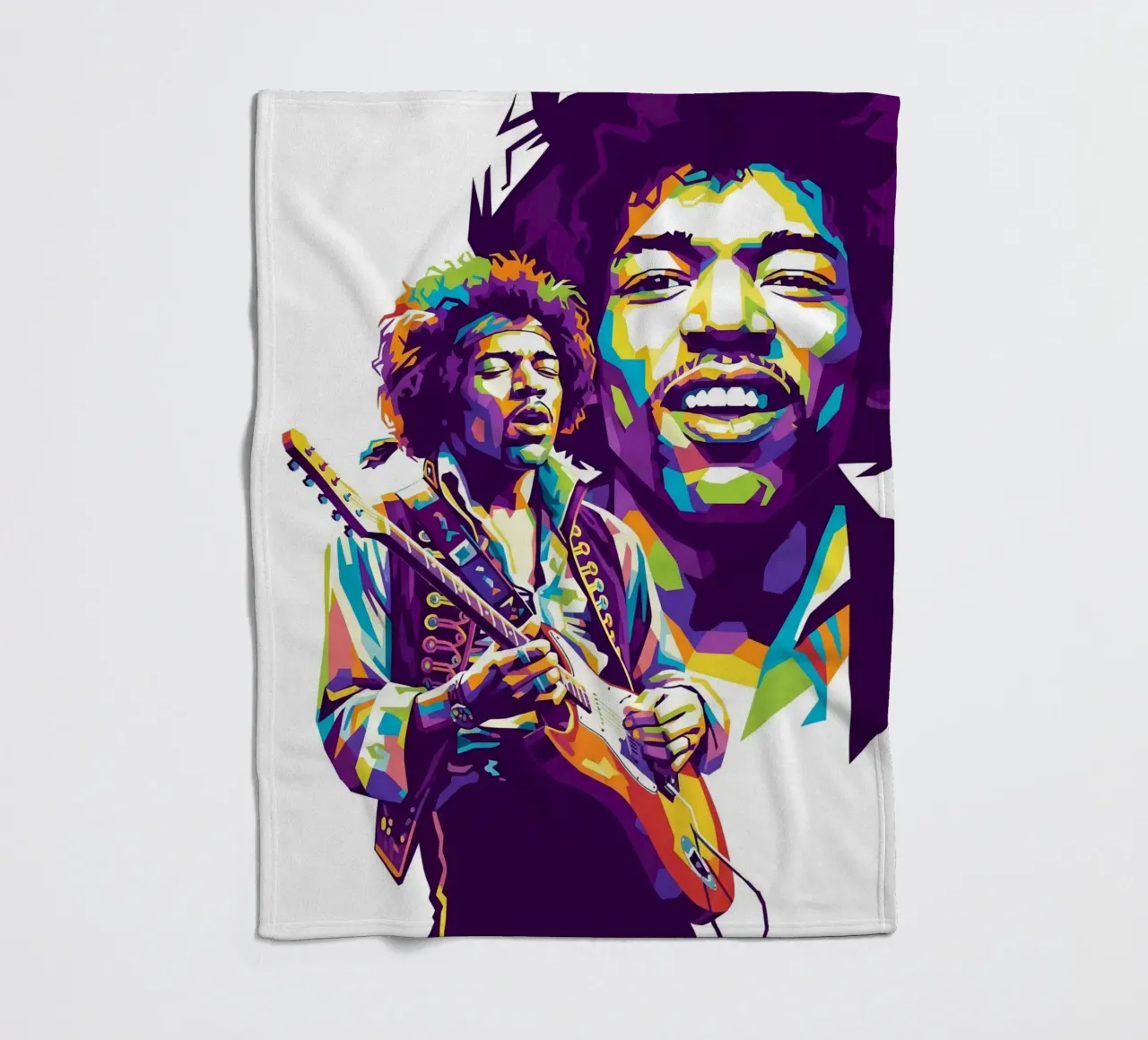 Ritratto pop art di Jimi Hendrix #3 coperta in pile da Hantamrata