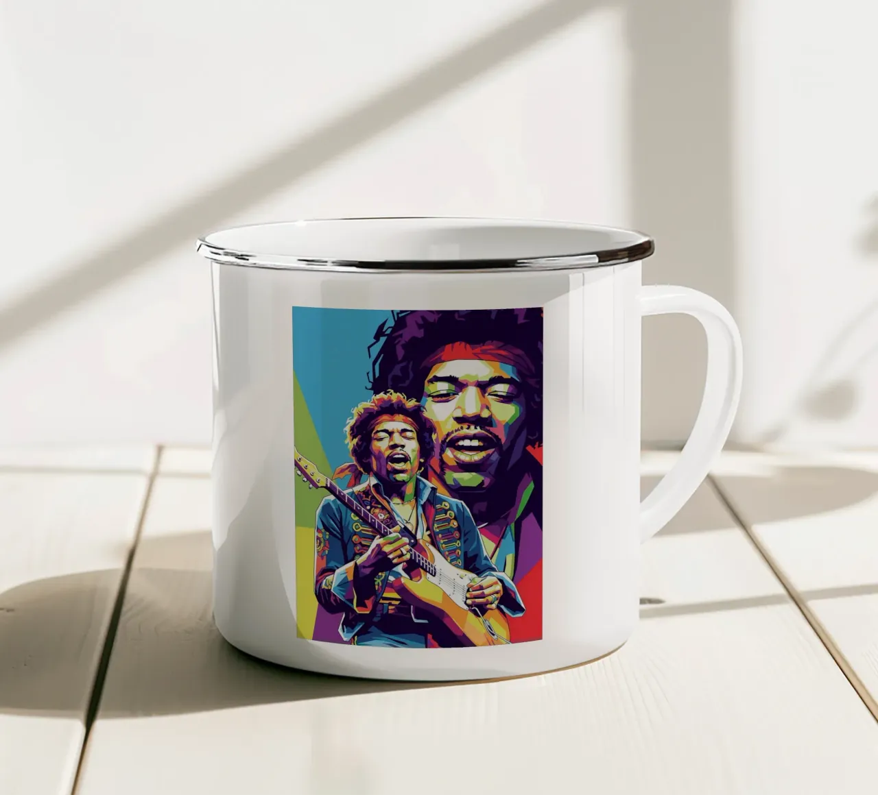 Ritratto pop art di Jimi Hendrix #4 tazza in smalto da Hantamrata