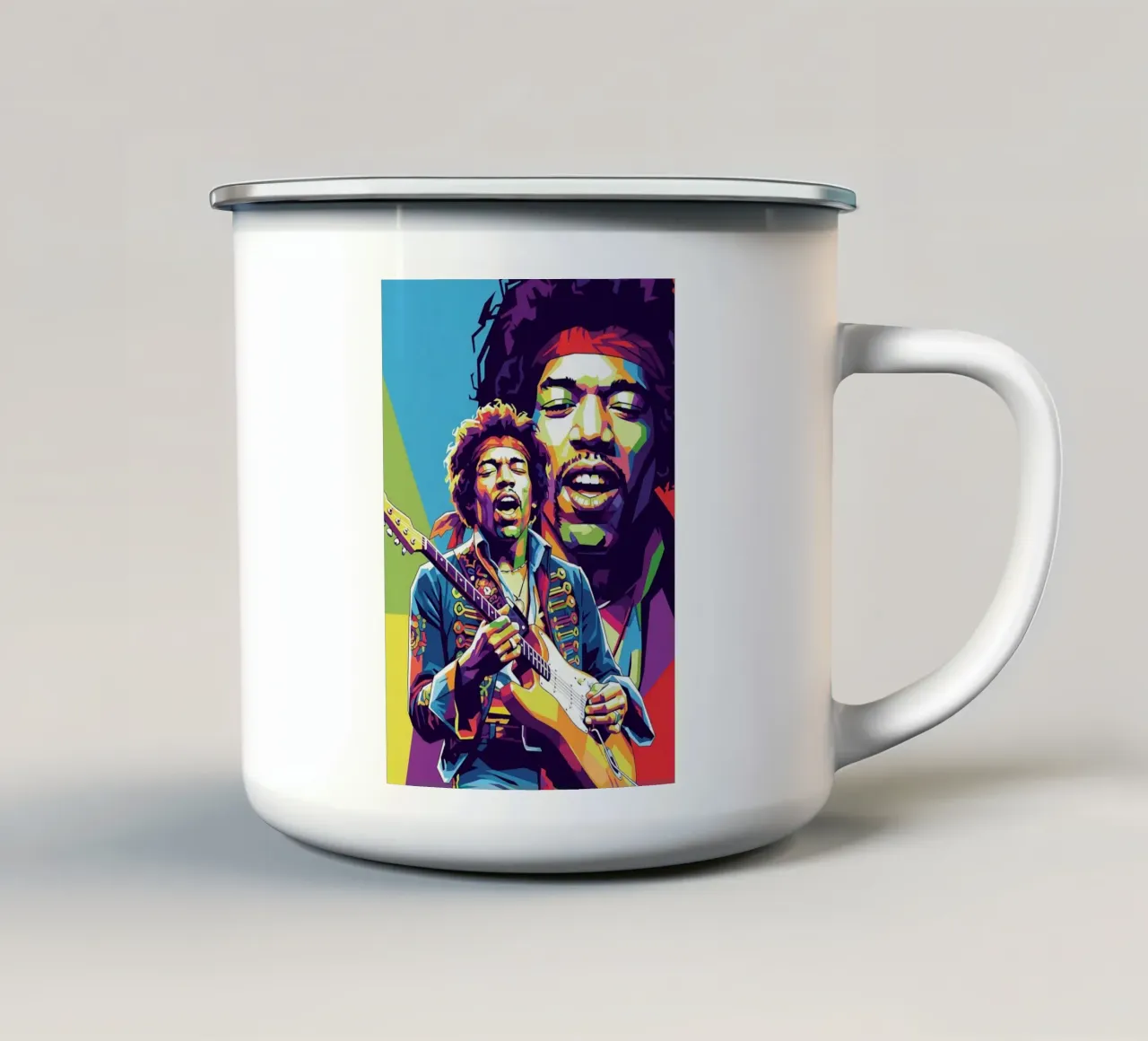Ritratto pop art di Jimi Hendrix #4 tazza in smalto da Hantamrata