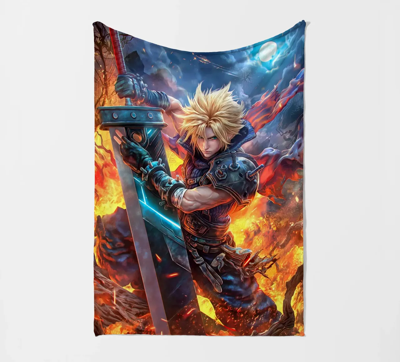 Cloud Strife Final Fantasy VII FF7 coperta in pile da Fleur de Lys