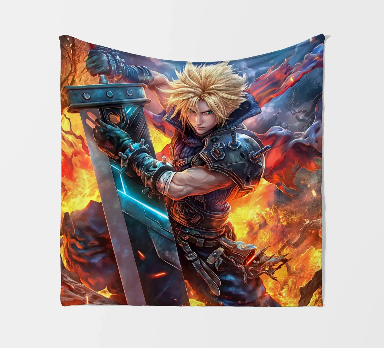 Cloud Strife Final Fantasy VII FF7 coperta in pile da Fleur de Lys
