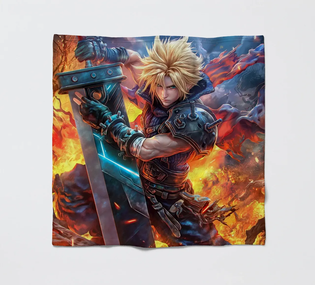 Cloud Strife Final Fantasy VII FF7 coperta in pile da Fleur de Lys