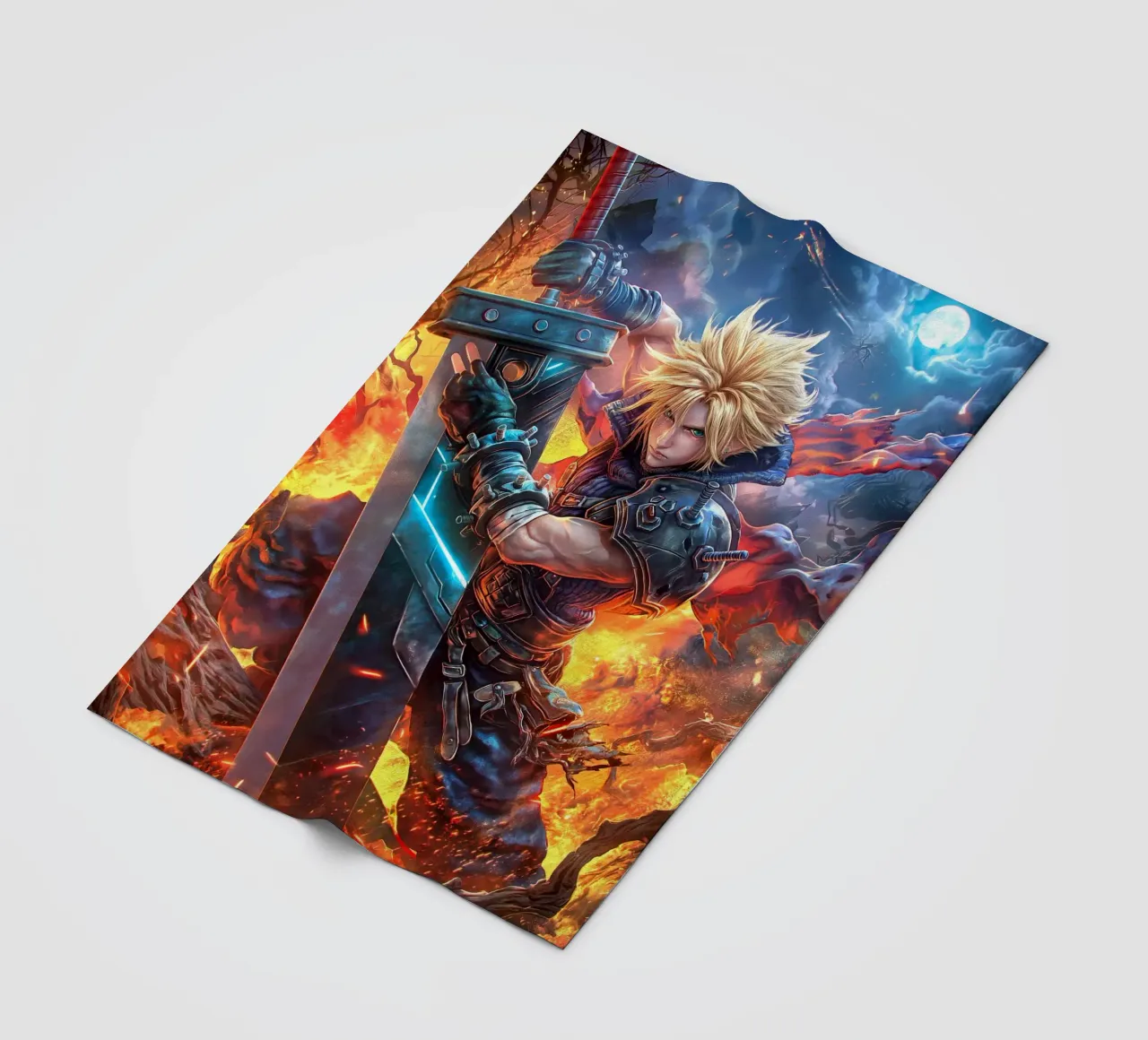 Cloud Strife Final Fantasy VII FF7 coperta in pile da Fleur de Lys