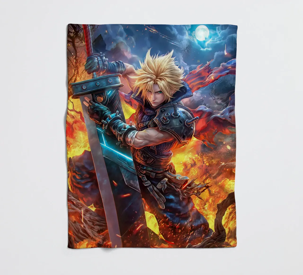 Cloud Strife Final Fantasy VII FF7 coperta in pile da Fleur de Lys