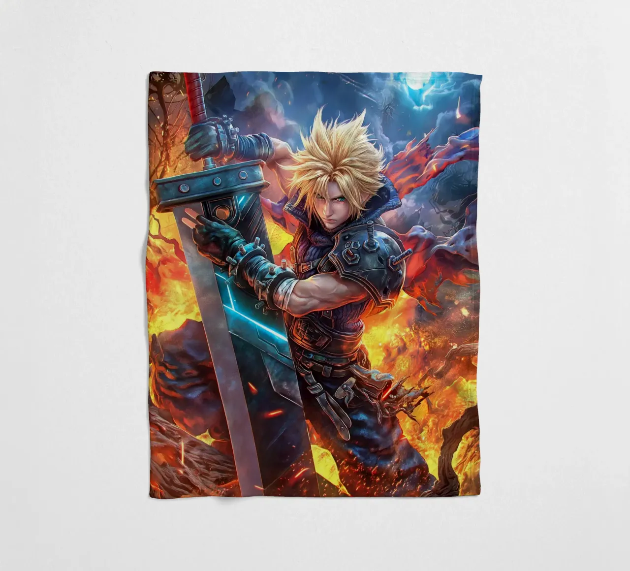 Cloud Strife Final Fantasy VII FF7 coperta in pile da Fleur de Lys
