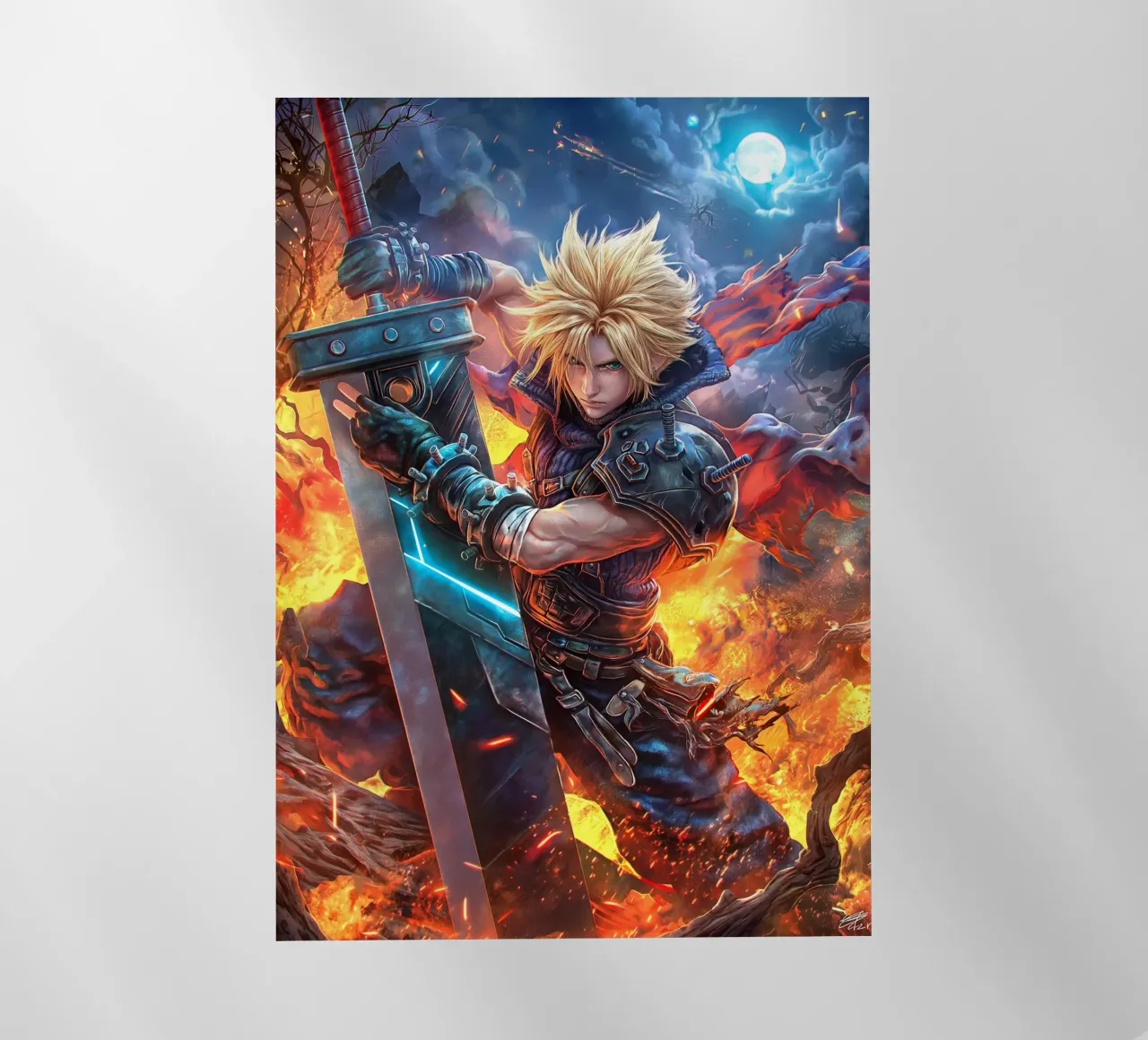 Cloud Strife Final Fantasy VII FF7 pellicola backlit da Fleur de Lys