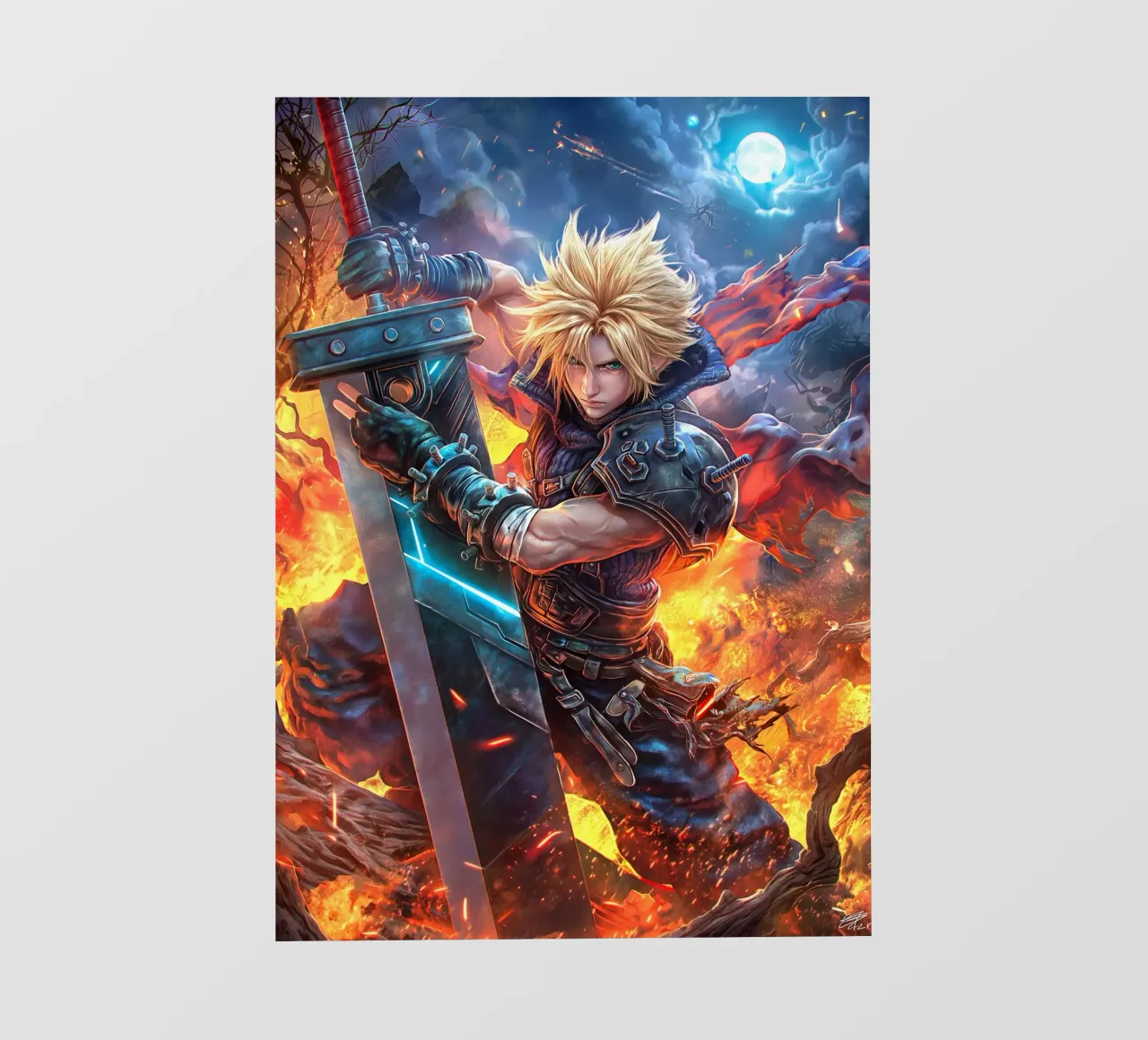 Cloud Strife Final Fantasy VII FF7 pellicola backlit da Fleur de Lys