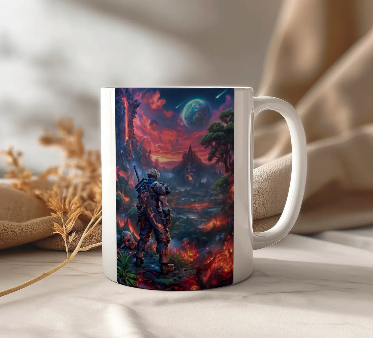 Cloud Strife Final Fantasy VII FF7 tazza in ceramica da Fleur de Lys