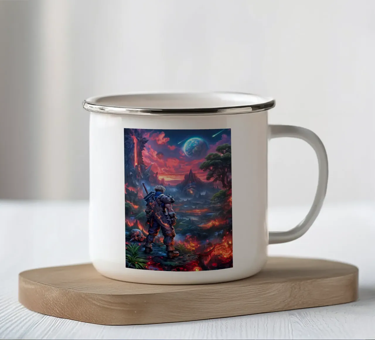 Cloud Strife Final Fantasy VII FF7 tazza in smalto da Fleur de Lys