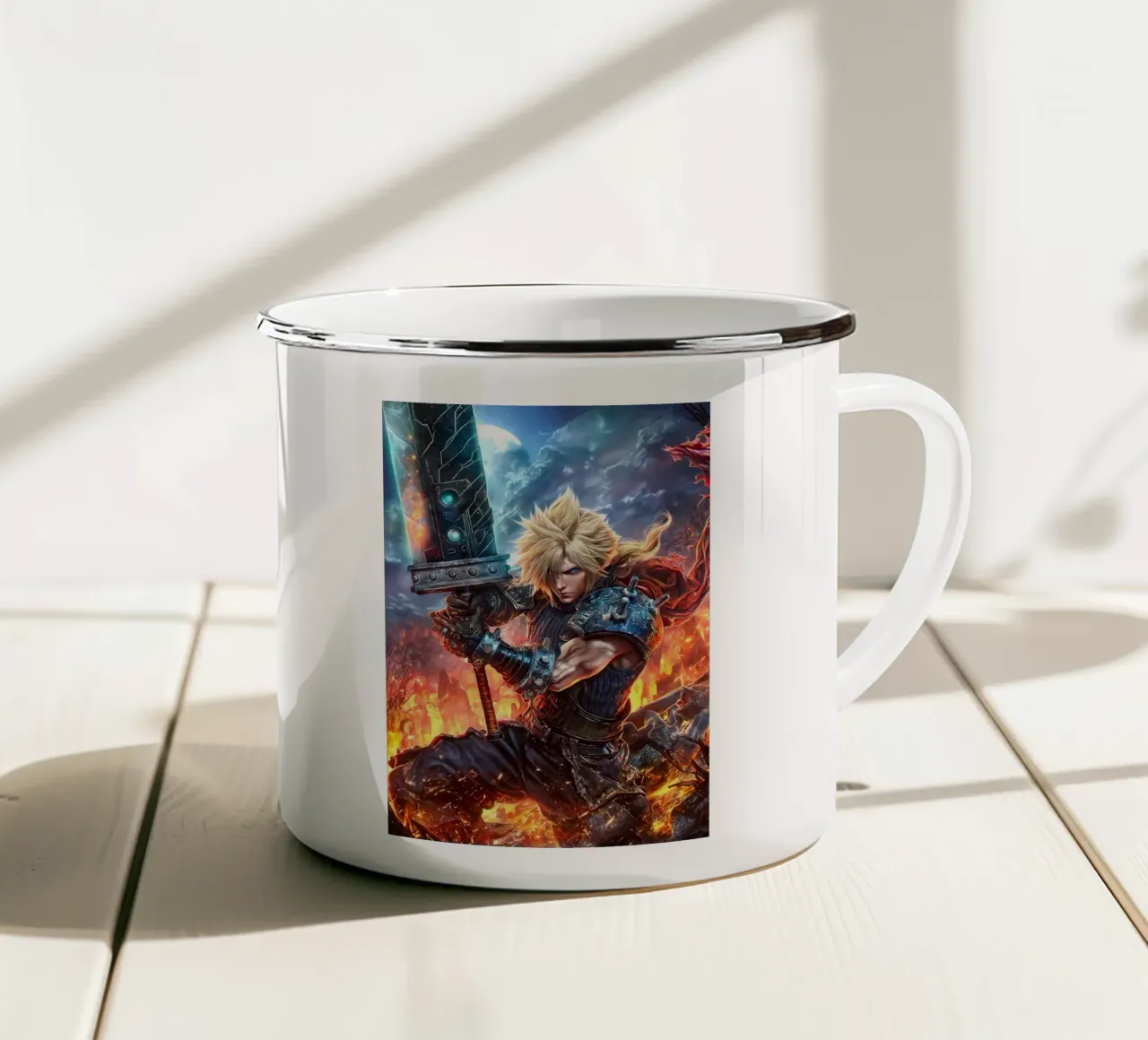 Cloud Strife Final Fantasy VII FF7 tazza in smalto da Fleur de Lys