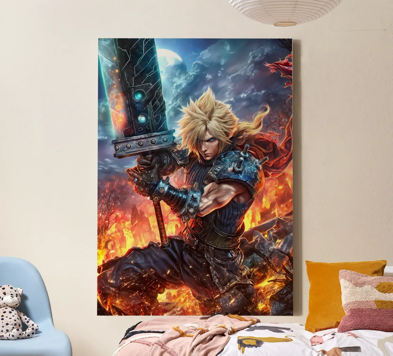 Cloud Strife Final Fantasy VII FF7 tela con Cornice a cassetta da Fleur de Lys