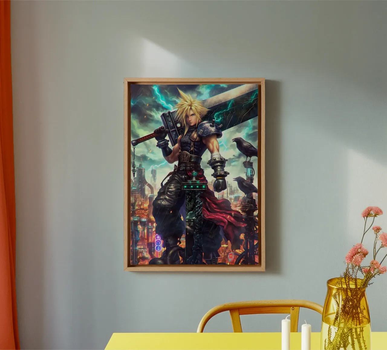 Cloud Strife Final Fantasy VII FF7 tela con Cornice a cassetta da Fleur de Lys