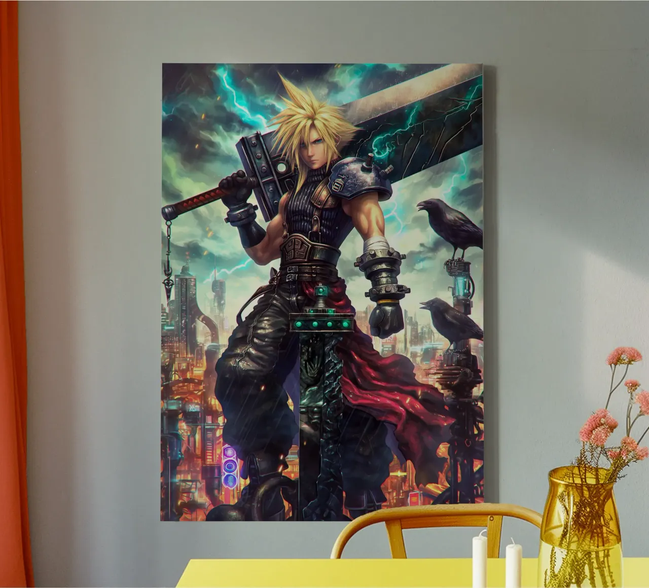 Cloud Strife Final Fantasy VII FF7 tela con Cornice a cassetta da Fleur de Lys