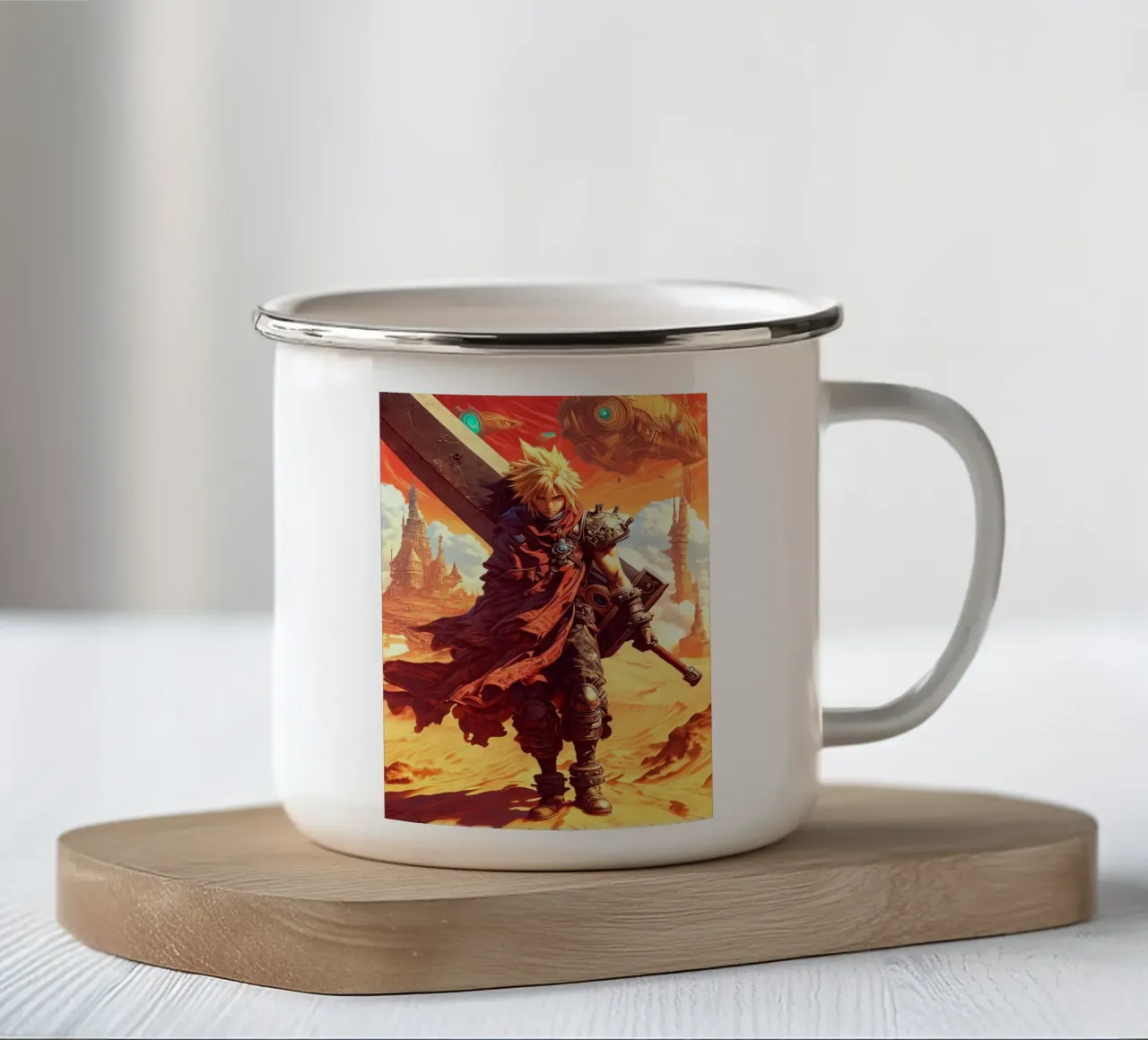 Cloud Strife Final Fantasy VII FF7 tazza in smalto da Fleur de Lys