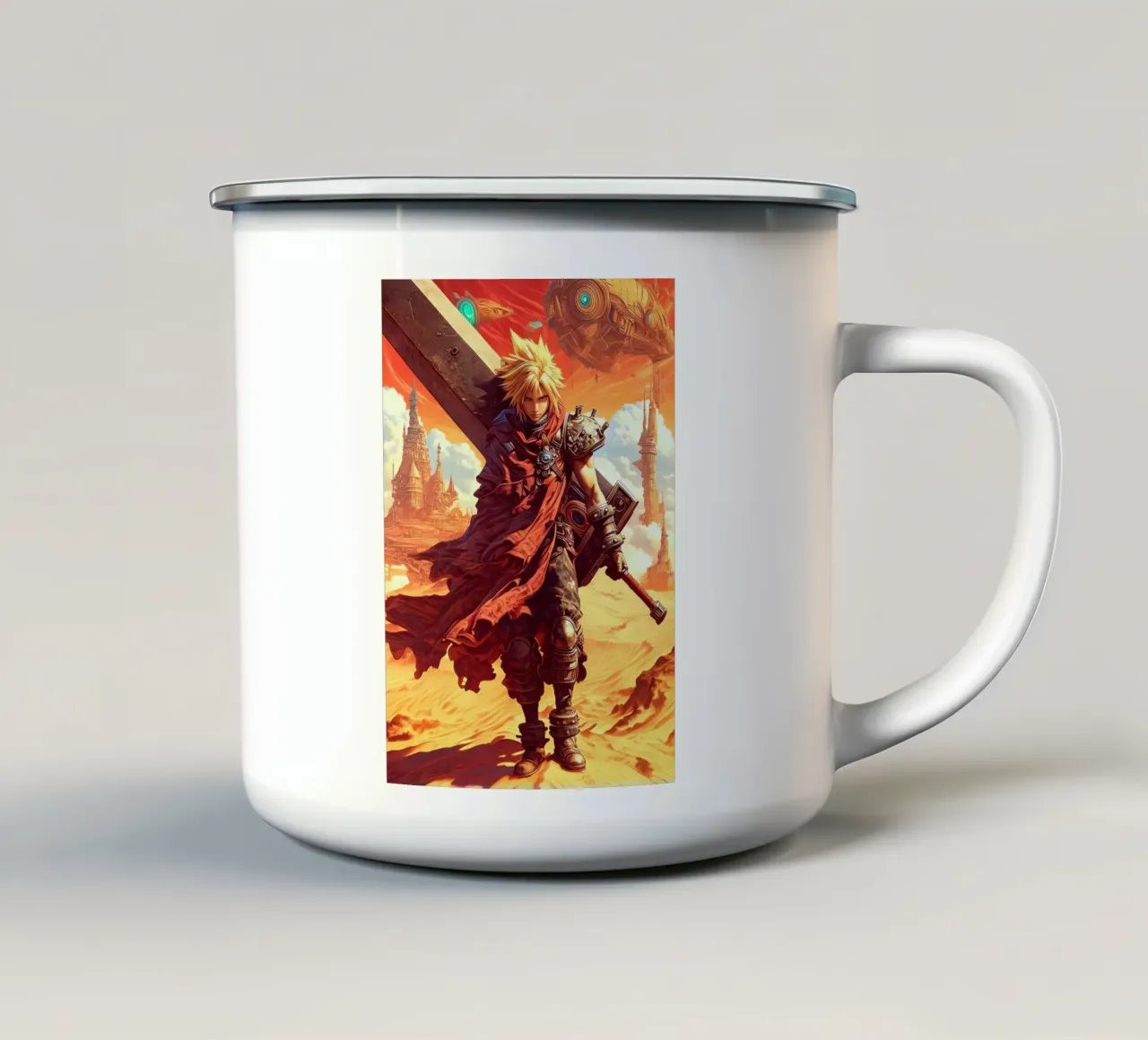 Cloud Strife Final Fantasy VII FF7 tazza in smalto da Fleur de Lys