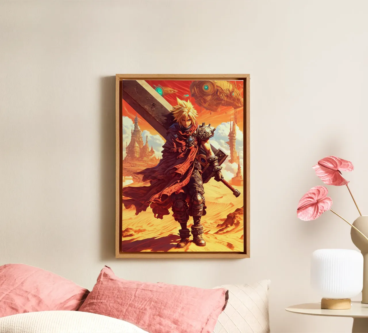Cloud Strife Final Fantasy VII FF7 tela con Cornice a cassetta da Fleur de Lys