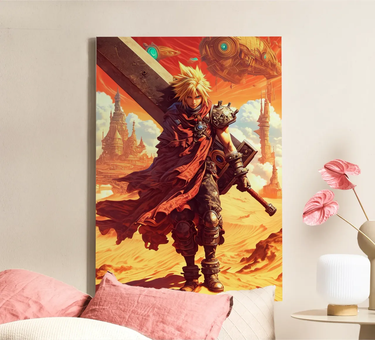 Cloud Strife Final Fantasy VII FF7 tela con Cornice a cassetta da Fleur de Lys