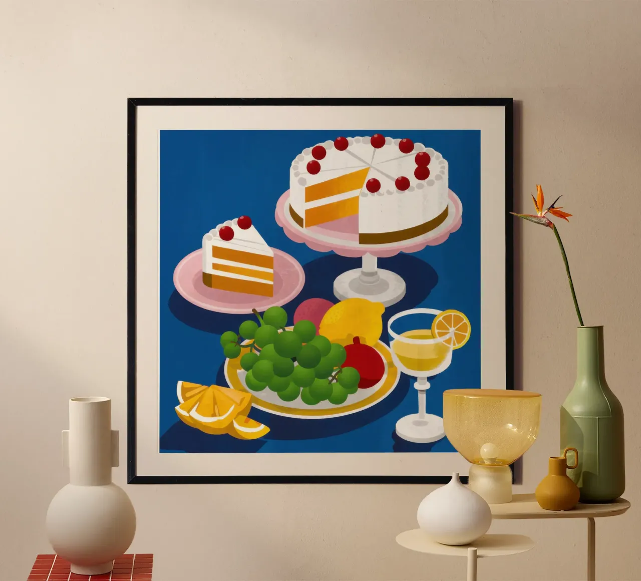 Crema spalmabile per torte decadenti poster con telaio in legno da Lyra Glaze