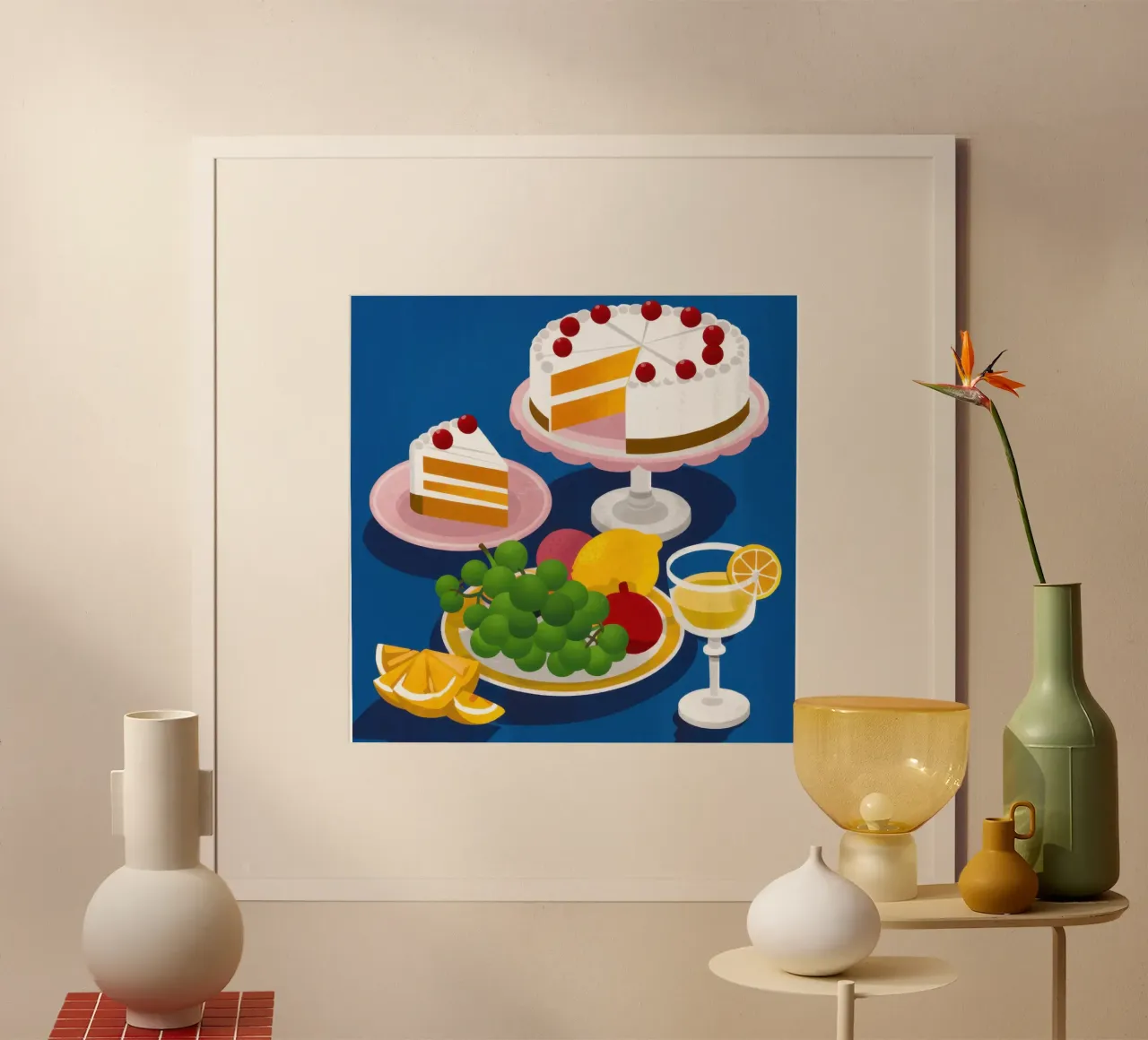 Crema spalmabile per torte decadenti poster con telaio in legno da Lyra Glaze