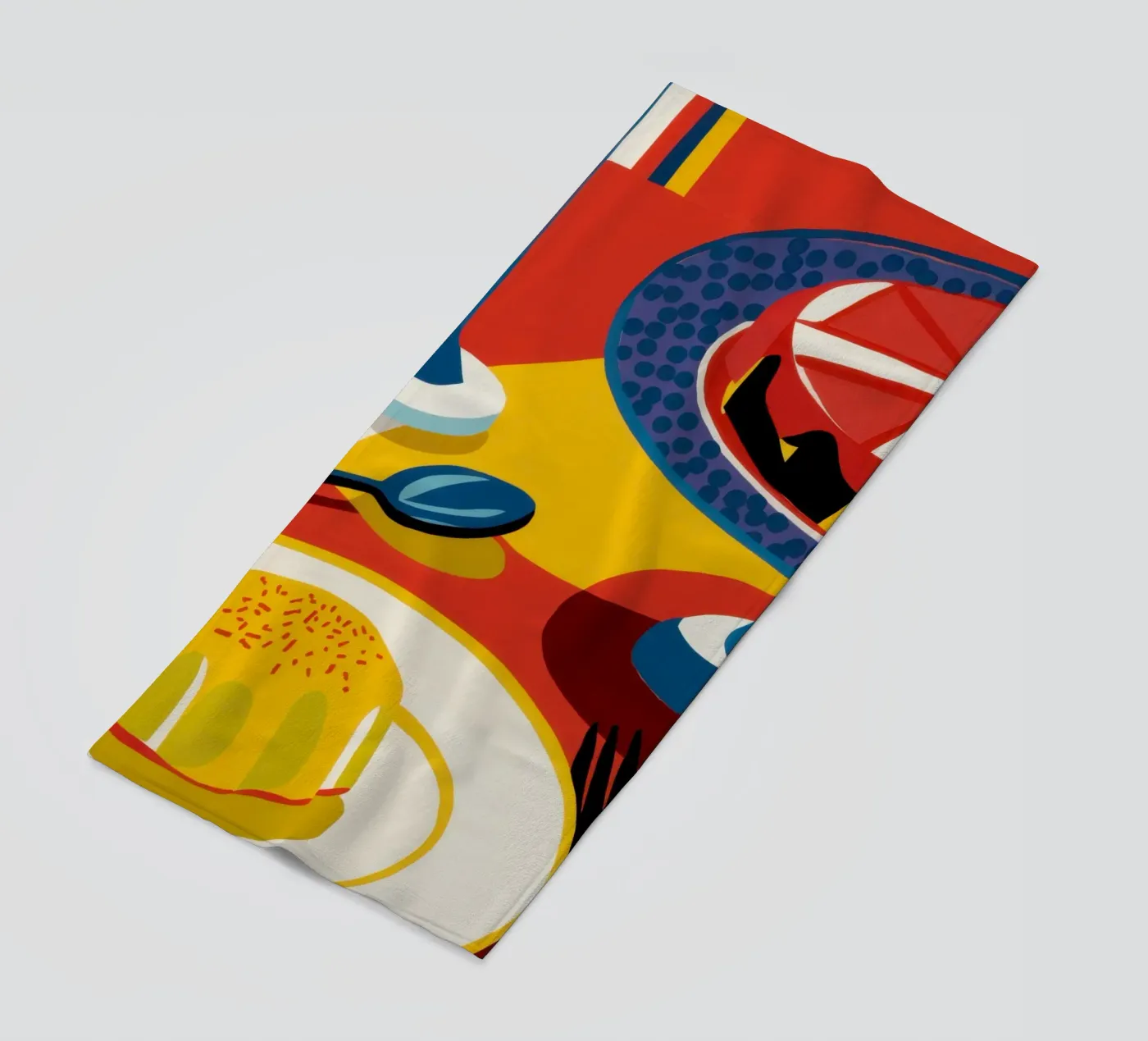 Flan and Pie strandhanddoek van Lyra Glaze
