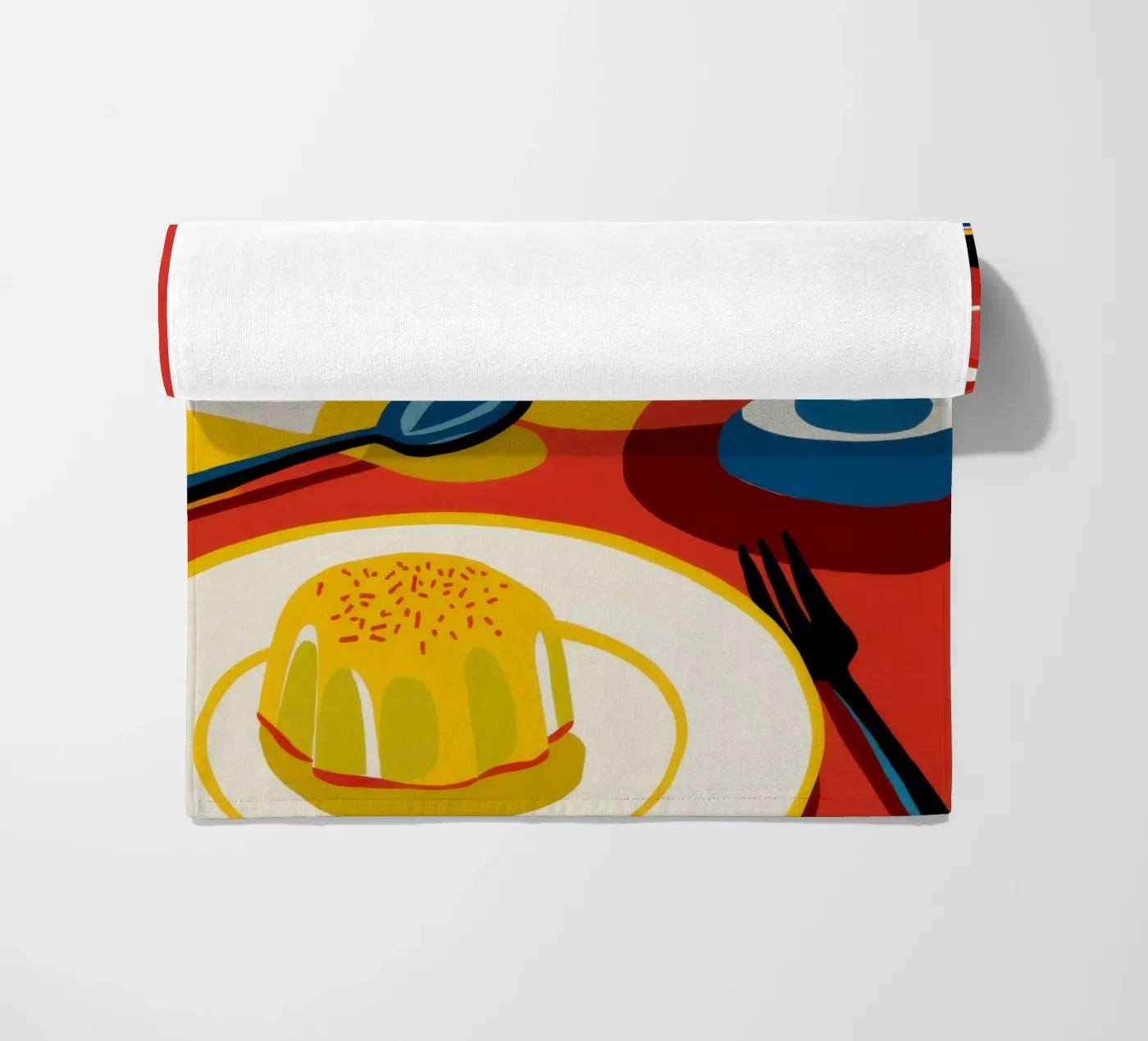 Flan and Pie strandhanddoek van Lyra Glaze