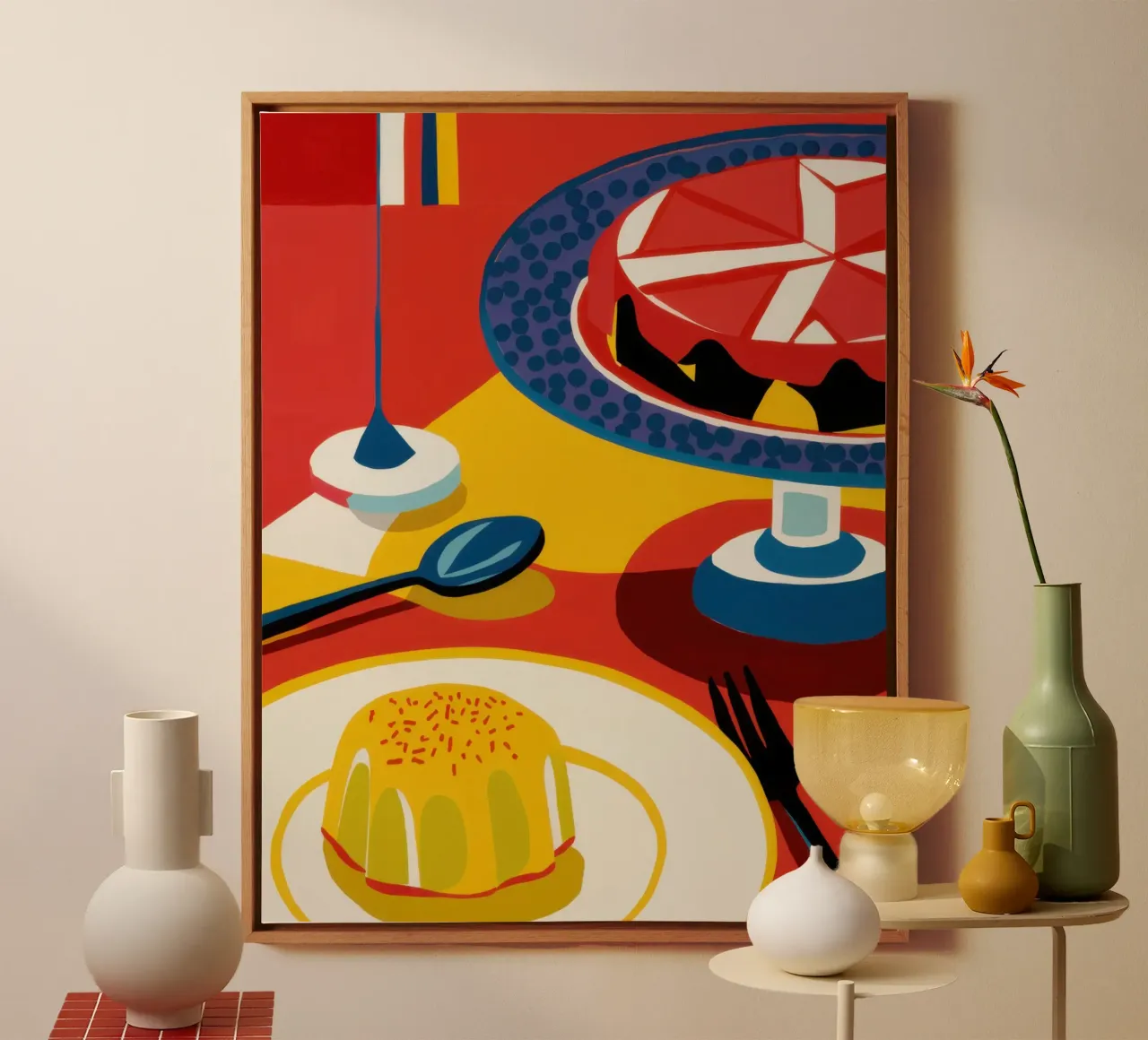 Flan en taart canvas met Baklijst van Lyra Glaze