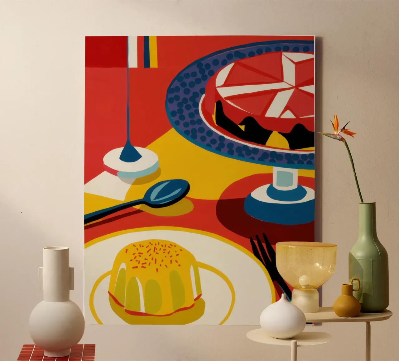 Flan en taart canvas met Baklijst van Lyra Glaze