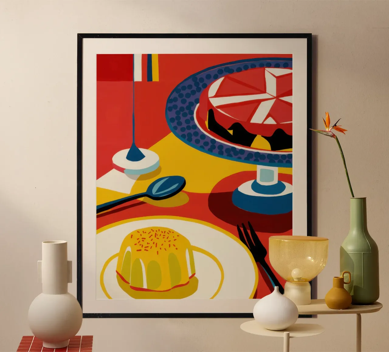 Flan e torta poster con telaio in alluminio da Lyra Glaze